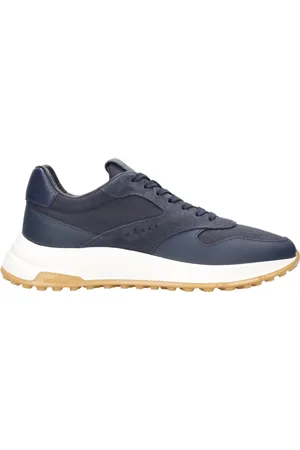 Hogan Sko, Herre, Blå, 44 EU, Læder, Blå Ruskind Sneakers med Hukommelsesskum