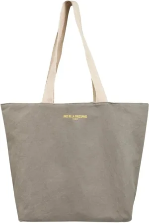 Inès de la Fressange Taske, Dame, Grøn, ONE SIZE, Bomuld, Vendbar tote taske Lila khaki