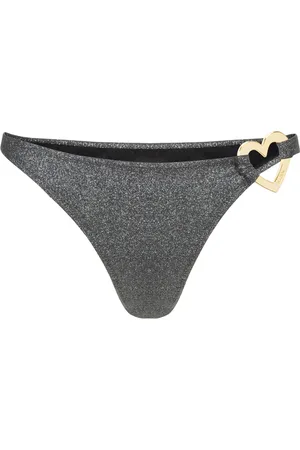 Moschino Badetøj, Dame, Sort, L, Hjerte Glitter Bikini Bund