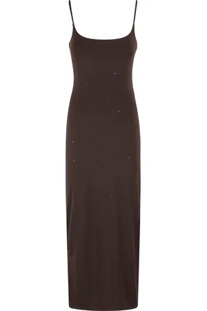 MC2 SAINT BARTH Kjole, Dame, Brun, S, Brun Bodycon Kjole med Rhinestones