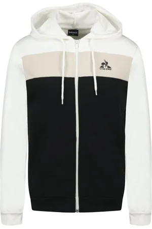 Le Coq Sportif Sweathshirts & Hoodies, Herre, Sort, L, Uld, Hættetrøje med lynlås, stilfuldt sportstøj