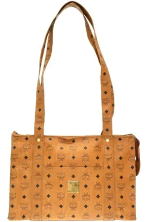 MCM Pre-owned, Dame, Brun, ONE SIZE, Pre-owned Canvas totes
