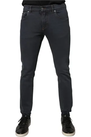 Dolce & Gabbana Jeans, Herre, Grå, M, Denim, Mørkegrå Skinny Denim Jeans