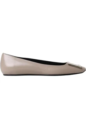Roger Vivier Sko, Dame, Grå, 36 EU, Læder, Elegant Dove Grey Ballerina Flats
