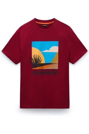 Napapijri Top, Herre, Rød, L, Bomuld, Kortærmet Grafisk T-shirt