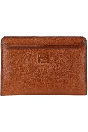 Burberry Pre-owned, Dame, Brun, ONE SIZE, Tyl, Pre-owned Laeder clutches