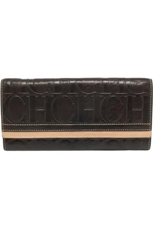 Carolina Herrera Pre-owned, Dame, Brun, ONE SIZE, Uld, Pre-owned Laeder punge