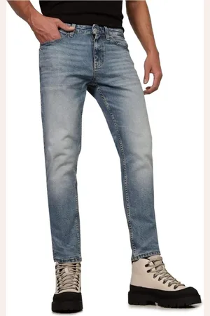 Tommy Hilfiger Jeans, Herre, Blå, W30 L32, Bomuld, Logo Detalje Slim Fit Jeans