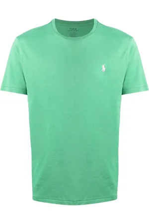 Ralph Lauren Top, Herre, Grøn, 2XL, Bomuld, Grøn Crewneck T-shirt med Signatur Pony