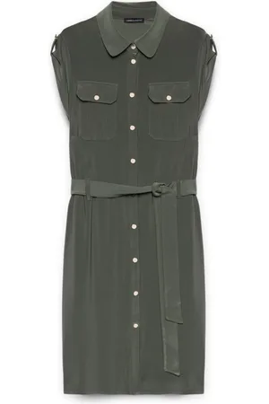 Fiorella rubino Kjole, Dame, Grøn, L, Polyester, Skjortekjole med bælte