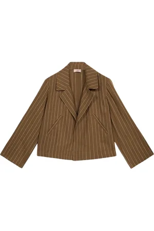 Oltre Jakke, Dame, Brun, 4XL, Linned, Ustruktureret blazer i linnedblanding