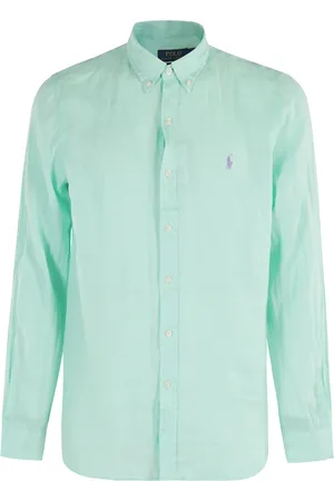 Ralph Lauren Skjorte, Herre, Grøn, M, Linned, Linned Sport Skjorte Grøn Slim Fit