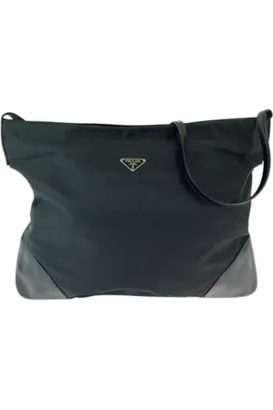 Prada Pre-owned, Herre, Sort, ONE SIZE, Pre-owned Canvas crossbody-tasker