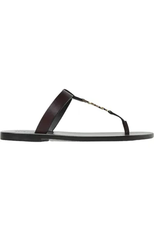 Saint Laurent Sko, Herre, Sort, 43 EU, Læder, Luksus Læder Flade Sandaler