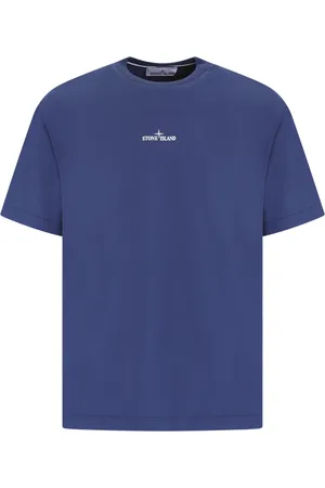 Stone Island Top, Herre, Blå, 2XL, Kompas Logo T-shirt Blå