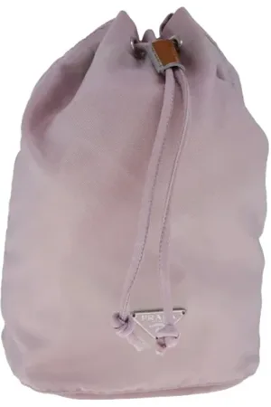 Prada Pre-owned, Dame, Lyserød, ONE SIZE, Nylon, Pre-owned nylon pouches
