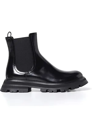 Alexander McQueen Sko, Dame, Sort, 36 EU, Læder, Sort Læder Ankelstøvler