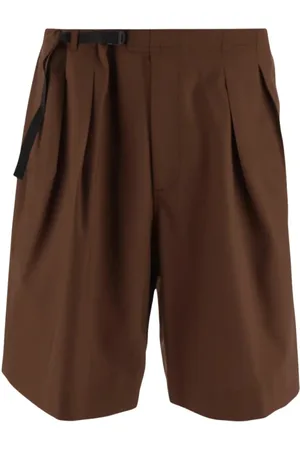 Seven Gauge Shorts, Herre, Brun, L, Bomuld, Skræddersyet Bermuda med Justerbare Plisser