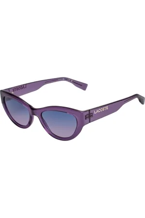 Lacoste Tilbehør, Dame, Lilla, ONE SIZE, Moderne Cat Eye Solbriller i Acetat