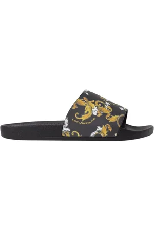 VERSACE Sko, Herre, Flerfarvet, 40 EU, Uld, Guld Barok Print Sandaler