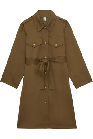 Inès de la Fressange Frakke, Dame, Grøn, M, Bomuld, Vera trench coat i khaki bomuld og hør