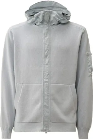 C.P. Company Sweathshirts & Hoodies, Herre, Blå, L, Bomuld, Hættet strikvarer Cerulean