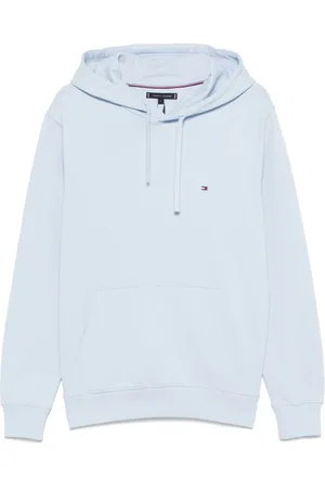 Tommy Hilfiger Sweathshirts & Hoodies, Herre, Blå, XL, Uld, Klar Blå Sweater med Lomme