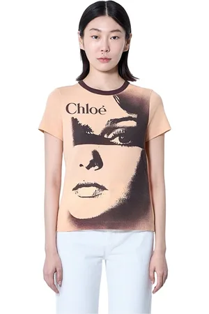 Chloé Top, Dame, , M, Bomuld, Bomuld Logo Motif Crewneck T-Shirt