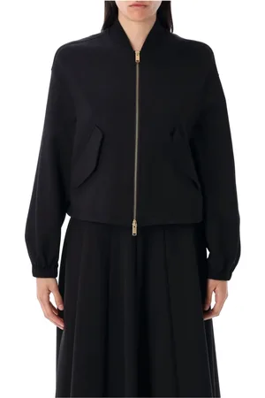Fabiana Filippi Sweathshirts & Hoodies, Dame, Sort, S, Bomuld, Sort Cropped Scuba Windbreaker Overbeklædning