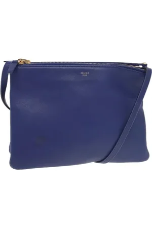 Céline Pre-owned, Dame, Blå, ONE SIZE, Uld, Pre-owned Laeder celine-tasker