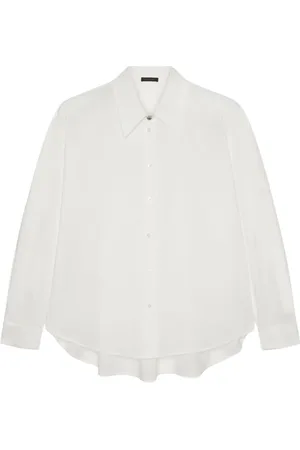 Elena Miro Bluser & Skjorter, Dame, Hvid, 2XL, Bomuld, Oversize skjorte med folder bagpå