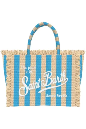 MC2 SAINT BARTH Taske, Dame, Flerfarvet, ONE SIZE, Stribet Mini Straw Vanity Taske