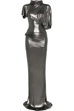 Rick Owens Kjole, Dame, Grå, M, Elegant Gunmetal Kjole