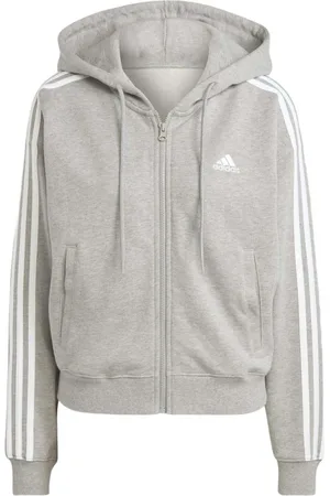 adidas Sweathshirts & Hoodies, Dame, Grå, XL, Uld, 3 Stripes French Terry Hættetrøje