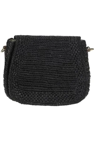 IBELIV Taske, Dame, Sort, ONE SIZE, Uld, Elegant Raffia Skuldertaske med Læderrem