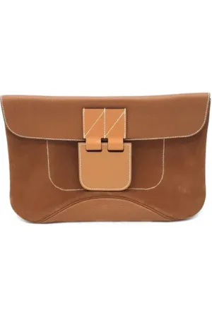Hermès Pre-owned, Dame, Brun, ONE SIZE, Tyl, Pre-owned Laeder clutches