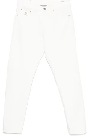 Brunello Cucinelli Jeans, Herre, Hvid, XL, Uld, Hvide Jeans for et Stilfuldt Look