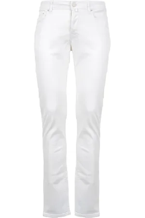 Jacob Cohen Jeans, Herre, Hvid, W36, Nick Slim 5-Lomme Super Slim Jeans