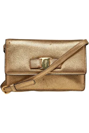 Salvatore Ferragamo Pre-owned, Dame, Gul, ONE SIZE, Uld, Pre-owned Laeder skuldertasker