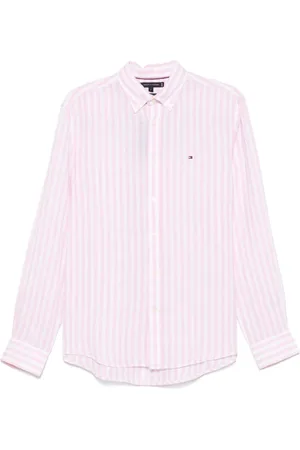 Tommy Hilfiger Skjorte, Herre, Lyserød, XL, Stribet Broderet Skjorte