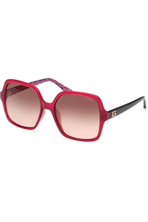 Guess Tilbehør, unisex, Rød, 57 MM, Burgundy/Brown Shaded Mirrored Solbriller