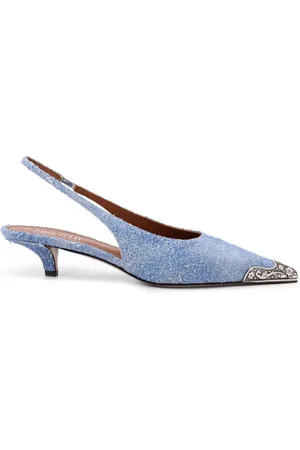 PARIS TEXAS Sko, Dame, Blå, 41 EU, Denim, Denim Slingback med metalnæse