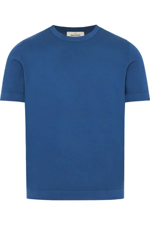 Gran Sasso Top, Herre, Blå, XL, Bomuld, Italiensk bomulds T-shirt