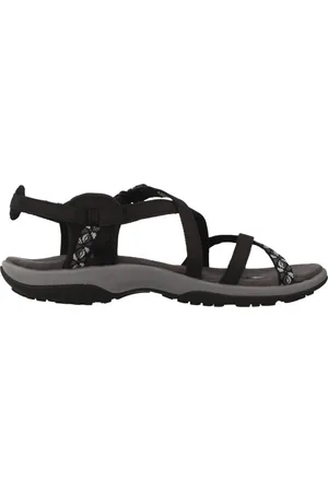 Skechers Sko, Dame, Sort, 39 EU, Slim Reggae Flade Sandaler