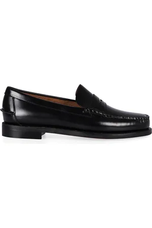 SEBAGO Sko, Herre, Sort, 41 EU, Læder, Læder Loafers med Rund Tå