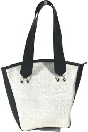 Bvlgari Pre-owned, Dame, Hvid, ONE SIZE, Tyl, Pre-owned Laeder totes