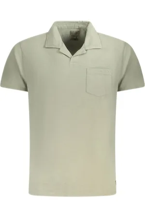 Guess Top, Herre, Grøn, XL, Bomuld, Grøn V-hals T-shirt med lomme