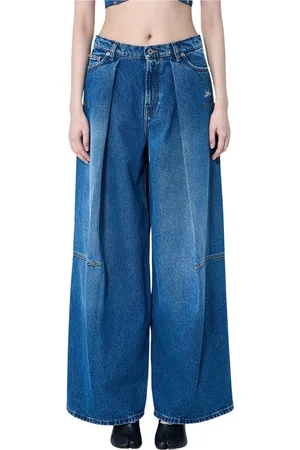 Jean Paul Gaultier Jeans, Dame, Blå, W30, Denim, Bredbenet Denim Jeans