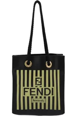 Fendi Pre-owned, unisex, Sort, ONE SIZE, Tyl, Pre-owned Laeder fendi-tasker