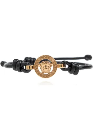 VERSACE Tilbehør, Herre, Sort, ONE SIZE, Læder, Læderarmbånd
